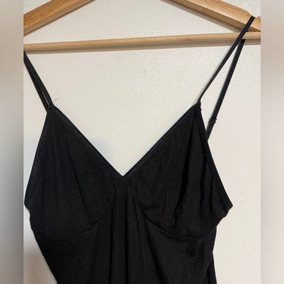 American Apparel Black Ribbed Bodysuit Women’s Size L - Picture 3 of 6